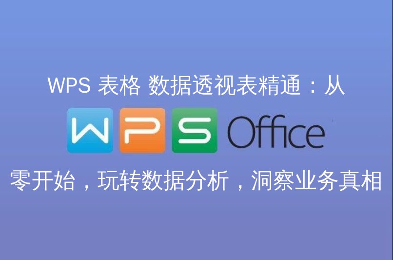 WPS 表格 数据透视表精通：从零开始，玩转数据分析，洞察业务真相 - WPS Office操作指南